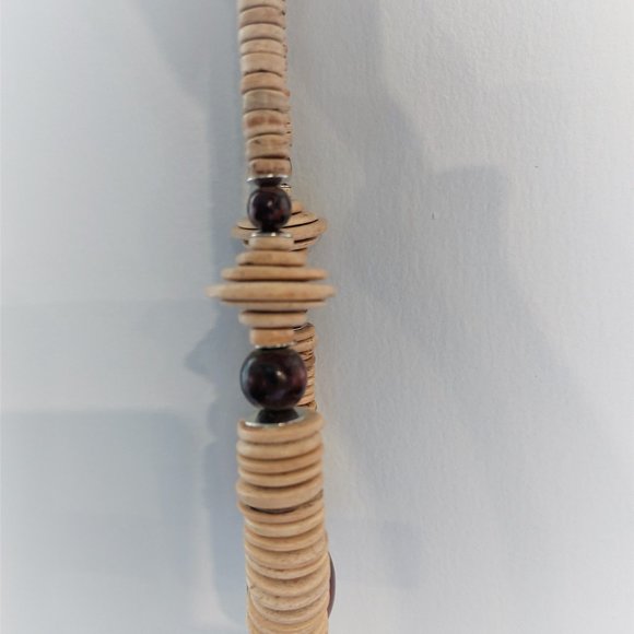 FASHION JEWELLERY Women's Buttons/Balls Statement Necklace - Beige/Brown/Rust - Picture 7 of 8